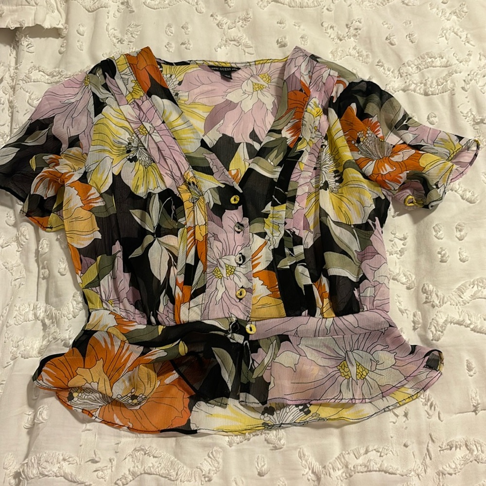 Guess flowered blouse, size XS, barely worn